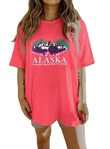 CSDAJIO Women's Graphic Oversized Tshirt Vintage Half Sleeve Round Neck Baggy Tee Summer Casual Tunic Shirt3