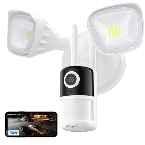 ieGeek 5MP Floodlight Camera with 5G/2.4G WiFi and PIR Detection