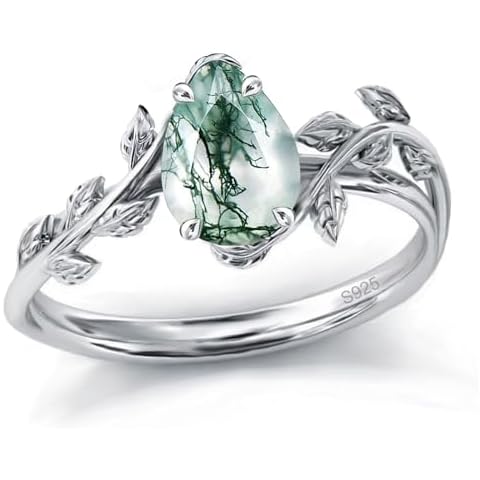 Wasee Natural Moss Agate Ring Size 7 Cover