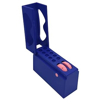 Dental Endodontic File Holder with Endo File Measure, 10 Holes Disinfection Organizer Case Root Canal File Holder with Measuring Ruler Blue