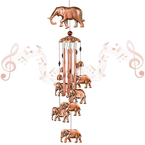 Ymxbl Outdoor Elephant Wind Chimes Decoration, Gift For Mom, Elephant Wind Bell, Indoor Elephants Windchimes, Wind Catcher, Aluminum Elephant Chime, Home Decor Mobile Windchime, Garden Wind Chime #TOP4