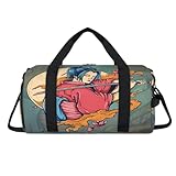 Japan Hero Samurai - Bolsa deportiva de lona con compartimento para zapatos, para mujer japonesa, bolsa de fin de semana, viajes, gimnasio, organizador de equipaje para mujeres, hombres, niños y niñas