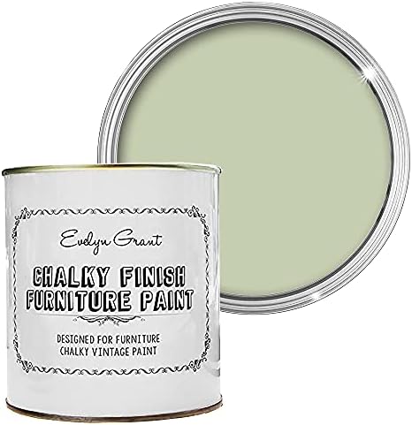 Evelyn Grant Chalk Furniture Paint | 500ml in 30+ Colours | Ultra-Premium Protection for Furniture & Cupboard | Interior & Exterior Wood Paint | Vintage Chalky Matt Finish (Sage Green)