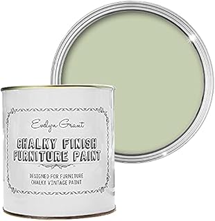 Evelyn Grant Chalk Furniture Paint | 500ml in 30+ Colours | Ultra-Premium Protection for Furniture & Cupboard | Interior & Exterior Wood Paint | Vintage Chalky Matt Finish (Sage Green)