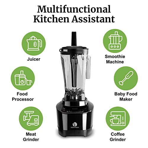 Ventray Blender Smoothie Maker 1500W 68 Oz Blender For Shakes And Smoothies Countertop Blender For Kitchen Professional Blender And Food Processor Combo With 6 Speed Settings 5 Programs #TOP3
