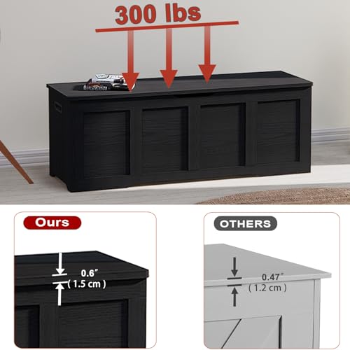 Timberer 47.2" Storage Chest Extra Large Storage Bench with 2 Safety Hinges by Timberer - Used condition - Image 3