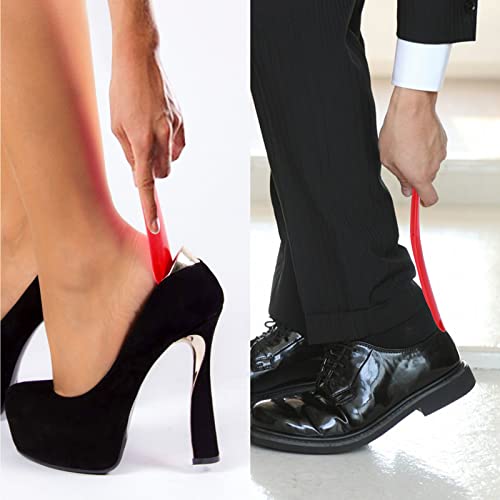 Grevosea 3 Pieces Travel Shoe Horns, 16Cm Small Shoe Horn Plastic Shoehorn Comfort Grip Short Shoe Horns Lazy Shoe Helper For Men Women Kids And Seniors (Red, Black, Yellow) #TOP4