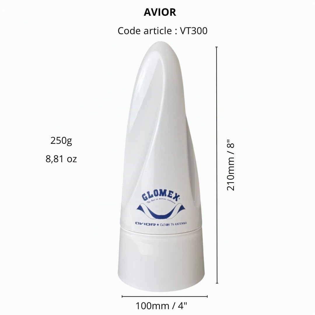 Nordwest-Funk VT300 GLOMEX Antenne TV pour DVB-T/DVB-T2 Blanc