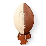 Geoffrey I Heritage 100% Real Cow Leather Football with Wooden Base I Available in Tan and Antique Brown (Tan/Cream)