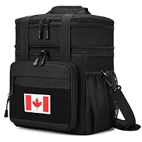 23L Extra Large Expandable Insulated Cooler Lunch Box For Men Double Deck Leakproof Heavy Duty Lunch Bag With 4 Ice Packs&2 Snack Bags For Adult/Construction/Women/Work/Picnic/Camping - Grey