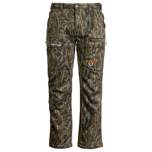 ScentLok Ridge Midweight Hunting Pants for Men – Odor Control, Water-Repellent, Fleece-Lined, Silent Fabric, 7-Pockets (US, Alpha, 3X-Large, Regular, Regular, Mossy Oak Original Treestand)