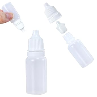 100 Pack Plastic Dropper Bottle, 10ml White Empty Squeezable Drop Bottles Eye Liquid Dropper Bottles with Childproof Cap