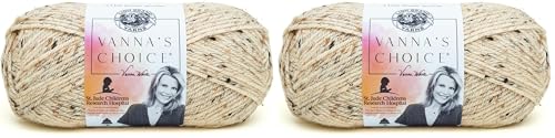 Image of (1 Skein) Lion Brand Yarn Vanna's Choice Yarn, Oatmeal (Pack of 2)