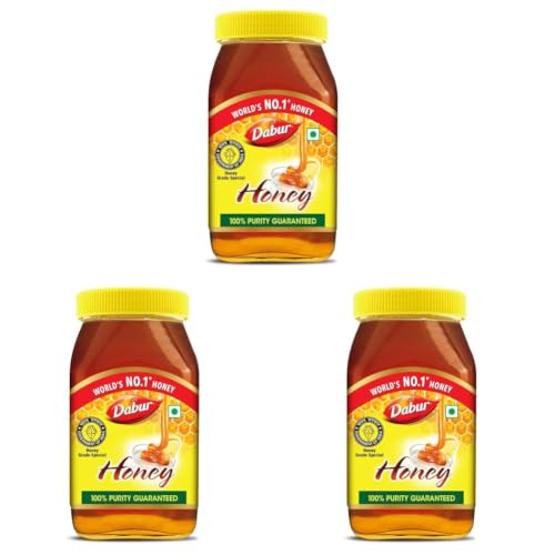 Image of Dabur Honey - 500g | 100% Pure | World's No.1 Honey Brand with No Sugar Adulteration | For Fitness & Health | Natural Immunity Booster | 100% Indigenous | Rich in Antioxidants & Minerals (Pack of 3)