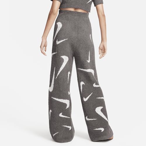 Nike Sportswear Phoenix Cozy Bouclé Women's High-Waisted Wide-Leg Knit Pants (FD4288-254, Medium Ash/Light Orewood Brown)2