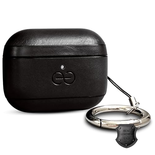 Étui AirPods Pro Dreem en cuir noir, la coque rigide idéale avec mousqueton