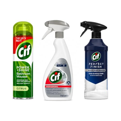Image of CIF Bathroom Care Bundle – Citrus Bathroom Mousse 500ml, 2-in-1 Washroom Cleaner 750ml & Mould Stain Remover 435ml – Custom Bundle created by VitaPoint