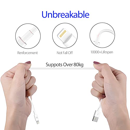 Image of Apple iPhone /iPad Charger /Charging Cable /Cord /Line,Heardear Lightning to USB Cable[MFi Certified] for iPhone 11 Pro Max /XS Max /XR /X /8 /7 /6s /6 /Plus /5 SE /5s,iPad Pro /Air /Mini(White 1.6FT /0.5M) Original