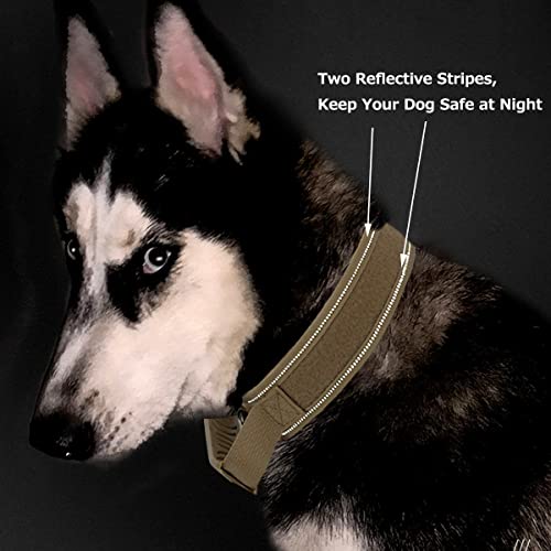 Personalized Tactical Dog Collar Handle With Name Phone Number Tags, Custom Military Pet Collars For Medium Large Breeds #TOP3