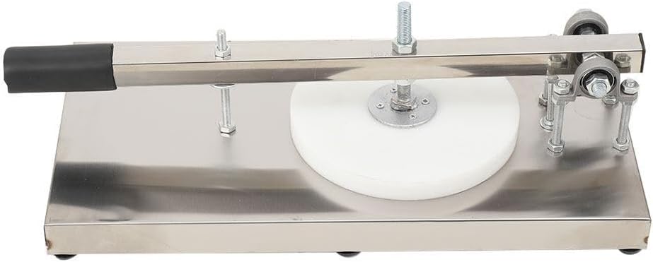 Pizza Dough Press Machine, 9.5 Manual Pastry Press Machine Stainless Steel Cake Pizza Dough Bread Dough Pastry Press Machine Dia. 7.87inch Platen for Home Kitchen & Commercial Use