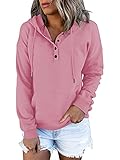 Damen Pullover Hoodies Tops Casual Button Down Langarm Sweatshirts Mit Tasche. Bitte beachten Sie, dass die Größe hier die EU-Größe ist.