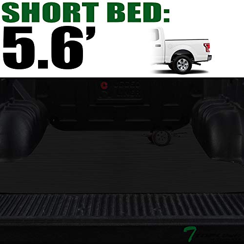 Black Rubber Horizontal Line Truck Bed Floor Mat Liner V2 For Ford F150 15-22 5.5 Ft (66") Short Bed #TOP1