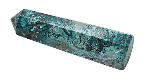 Image of Crystal Heaven Certified Chrysocolla Tower Obelisk Point For Chakra, Healing And Balancing - Aaa Grade Original Certified Gemstone Agate For Reiki Meditation Yoga Spiritual (2-3 Inches)