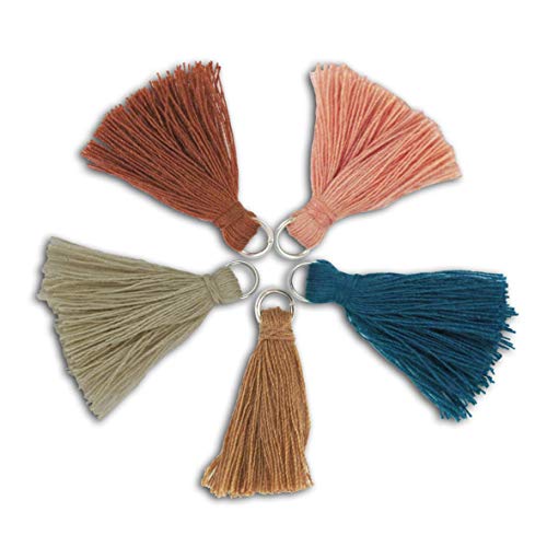 5 Natural-Colored Tassels 1.5 cm - Earth