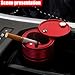Smokeless Car Ashtray with Lid, Portable Auto Ashtray for Cup Holder, Detachable Cigarette Ashtray, Windproof & Smell Proof Mini Trash Can, Easy Clean for Vehicle, Office, Home, Outdoor Travel (Red)
