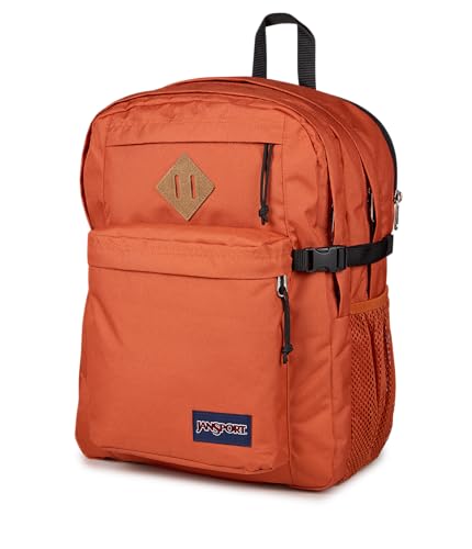 Image of JanSport Main Campus Backpack - Travel or Work Backpack with 15-Inch Laptop Sleeve and Dual Water Bottle Pockets, Dune Red