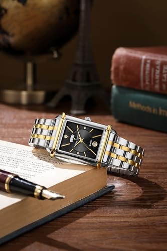 Image of Daniel Hechter Paris Etoile Collection Watch for Men Analog Watch - Rectangular Dial with Day & Date Display, Stainless Steel Strap, Quartz Movement