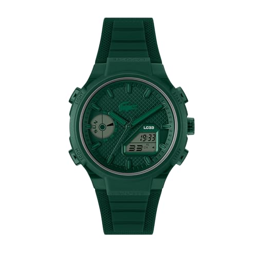 Imagen de Lacoste Reloj de Cuarzo Multifuncional Analógico-Digital para Hombre Colección LC33 con Correa de Silicona Verde 2011449