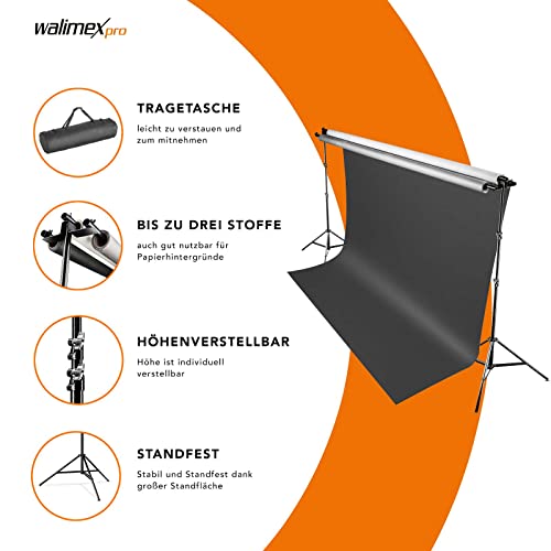 Hintergrundsystem Walimex pro für Fotografie 145-290cm