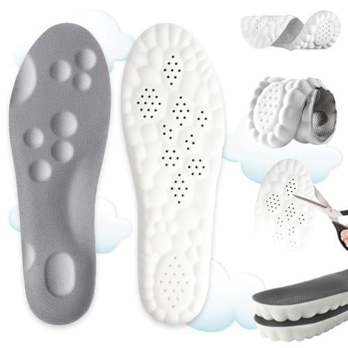 Image of Cloudsole Orthopedic Insoles for Men & Women, U-Shape Memory Foam, Plantar Fasciitis Support, Anti-Fatigue & Shock Absorption (Gray 8-9)