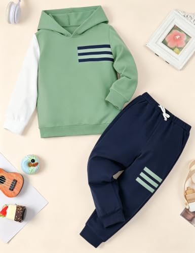 Image of Toddler Boy Clothes Long Sleeve Hoodie Sweatsuits Tops and Pants 2Pcs Boys Fall Winter Outfits Set