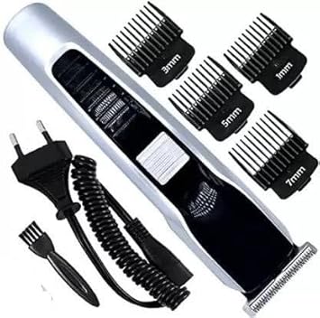 538 Hair Trimmer for Men, Waterproof Beard Trimmer, 90 min Runtime, 5 Length Settings, Stainless Steel Blade, Grey Black