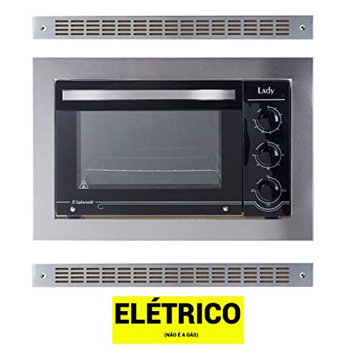 Kit Forno Embutir Inox 45L Cooktop 4 Bocas Preto Safanelli - 110V