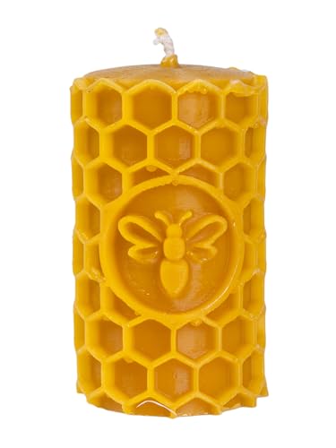 Bienenwachs Stumpenkerze 14 BeesWax World Handgefertigte Bienenwachs Kerze – Naturwachs Kerze...