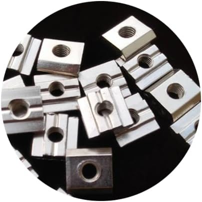 Generic 50Pcs M4 M5 M6 M8 European Standard Nickel Plated T Block Square Nuts T-Track Slide Hammer Nut For Fasten 3030 Aluminum Profile - (Size: M6)
