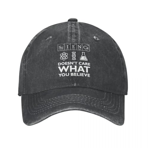 ROBEIUO Casquette en Jean Casquette de Baseball Scientifique pour Hommes et Femmes, Chapeau Snapback délavé Vieilli, Casquette Scientifique, Physique, Chimie, Astronomie, extérieur, été