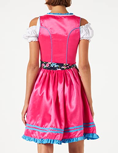 Dirndline Women's Dirndl with Flower Apron Special Occasion Dress, Pink/Patterned, XXXL, 3XL - Image 4