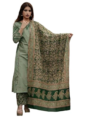 Image of ANNI Designer Women's Rayon Viscose Straight Kurta Set with Palazzo and Dupatta | Stylish Long Kurti Dress for Festive, Party, and Ethnic Wear