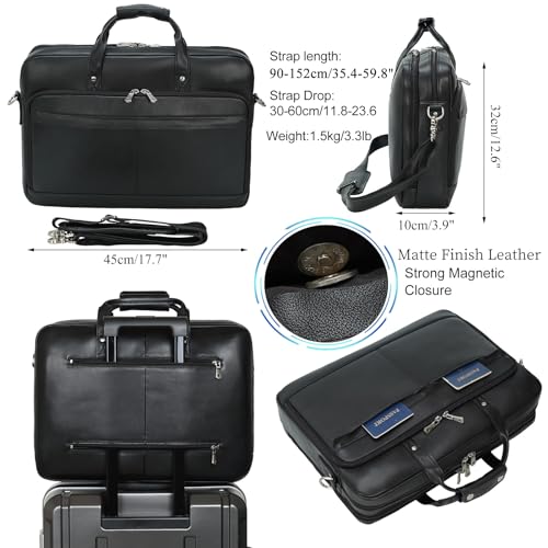 Masa Kawa Black Calfskin Leather Briefcase