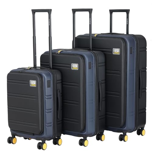 Image of Urban Jungle by Safari Hold-All Premium Top-Open Trolley Bag Set of 3, Cabin, Medium & Large Luggage, Hardside Polycarbonate Suitcase with 8 Silent Wheels and TSA Lock (Navy)
