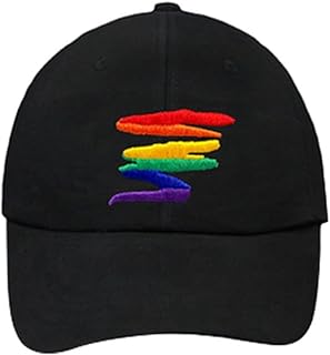 LGBTQ+ Hats – Embroidered Rainbow Transgender, Ally, Progress, and Bisexual Flags – Adjustable Velcro Back Cotton – Gay Pride