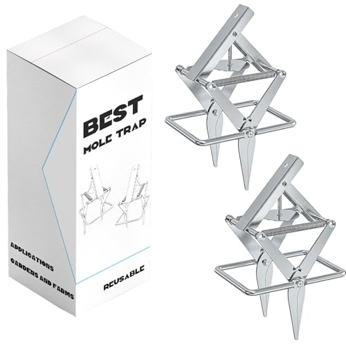 Paquete de 2 trampas para topos, trampas para topos, tijeras para topos, material de metal reutilizable que atrapa fácilmente topos, ratas, ardillas, etc. 3 años después de la venta