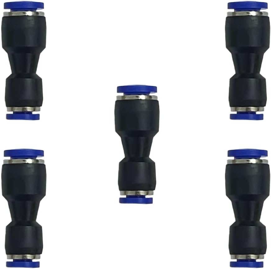 1/4" OD x 1/8" OD Pneumatic quick Connector Push to Connect fittings Straight reducer Union/Coupler (Pack of 5)