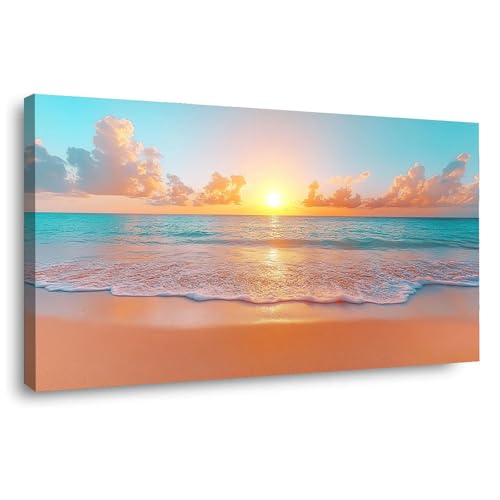 Tableau mer et vagues JOSUE 60x120cm encadré pour décoration de salon