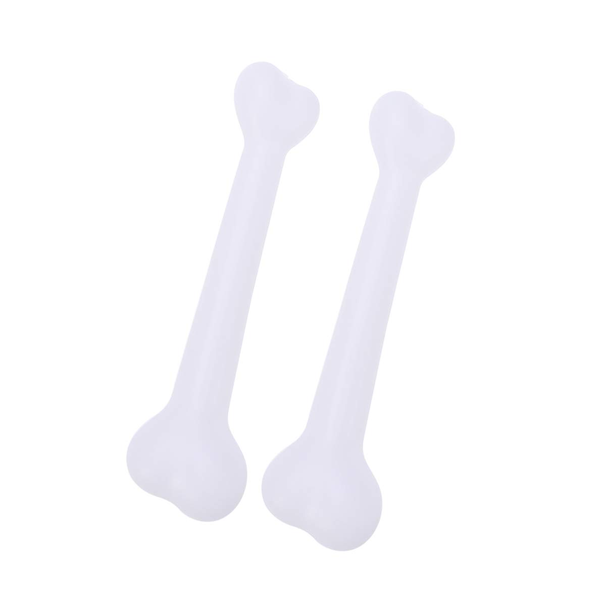 Amosfun 2 Pcs Halloween Plastic Bones Simulation Savage Decorative Bones Spoof Props for Haunted House Halloween Party Bar Decoration 22cm (White)