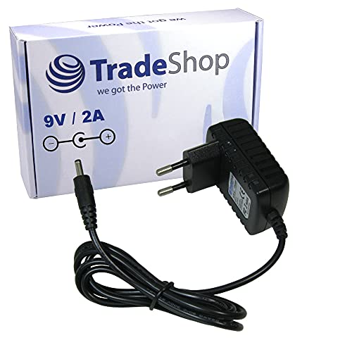 Trade-Shop Netzteil Ladegerät Ladekabel 9V/2A 5,5mm x 2,1mm Ersatz für Philips GoLite HF3332 HF3331 Idena Kinder CD-Player 6800533 40104 40105 6805350